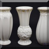 P27. Set of three Lenox vases. About 5”h - $24 